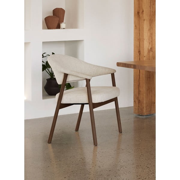 Set di sedie da pranzo color crema in rovere massiccio con braccioli 2 pz Elk – Unique Furniture-image-1