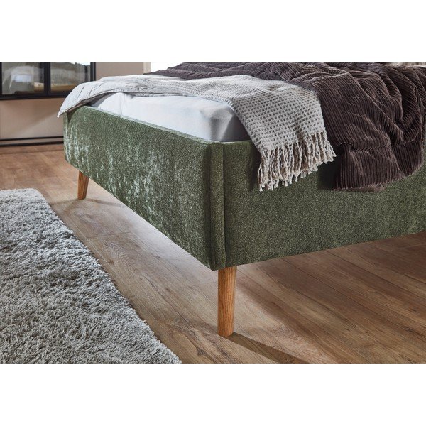 Letto matrimoniale imbottito color kaki con contenitore con rete inclusa 180x200 cm Nova – Meise Möbel-image-4