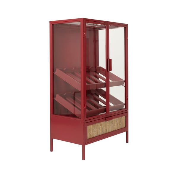 Cantinetta rossa in metallo numero di bottiglie 10, 65x103x35 cm Mori – Dutchbone-image-2