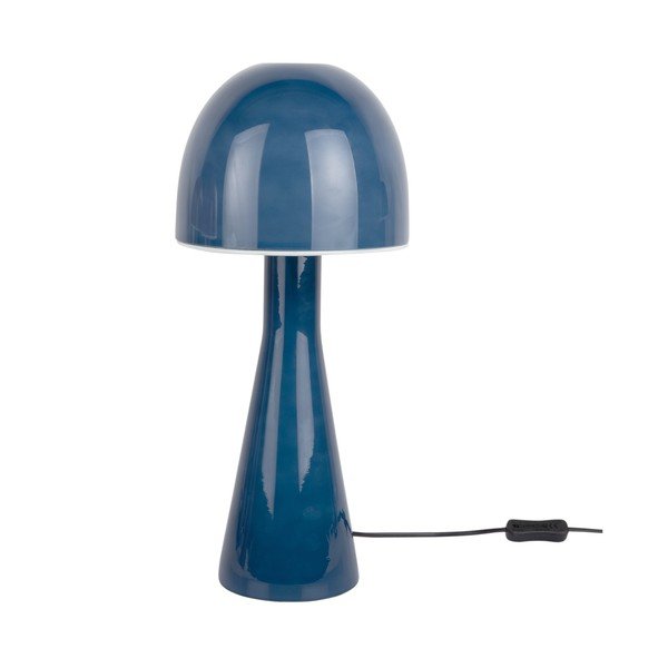Lampada da tavolo blu scuro con paralume in vetro (altezza totale 45 cm) Bombin – Leitmotiv