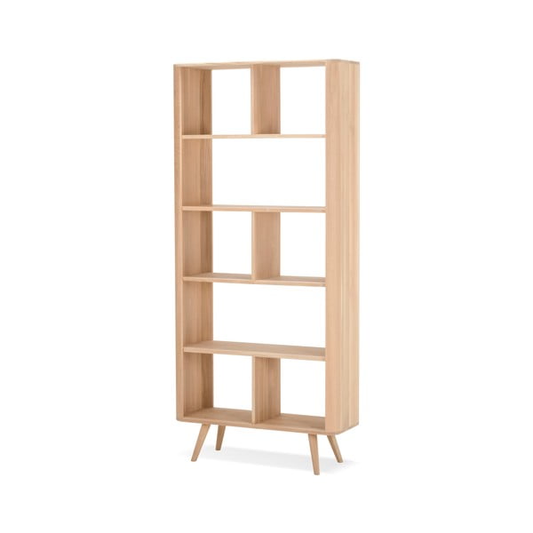 Libreria in legno di rovere 90x200 cm Ena - Gazzda-image-1