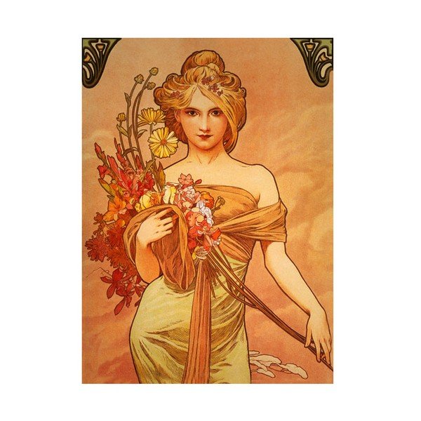 Obraz Bouquet od Alfonse Muchy, 60x80 cm