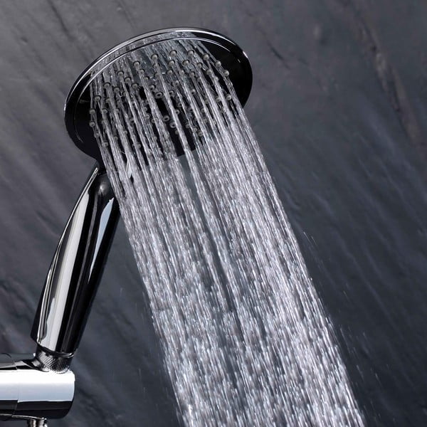 Set per doccia color argento opaco in plastica con doccetta 70 cm Hydro – douceur d'intérieur-image-3