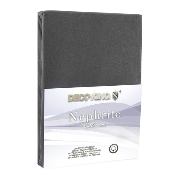Telo elastico grigio scuro, 180/200 x 200 cm Nephrite - DecoKing-image-1