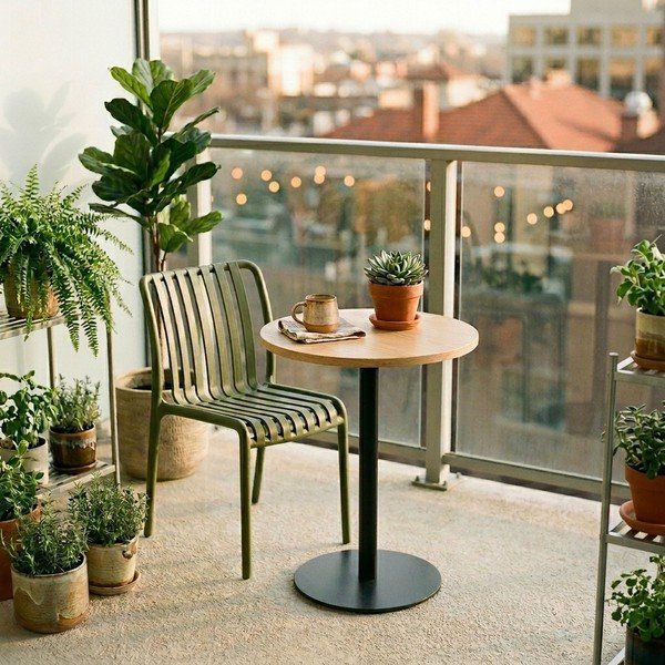 Sedia da esterno verde in plastica Billie – Bizzotto-image-1