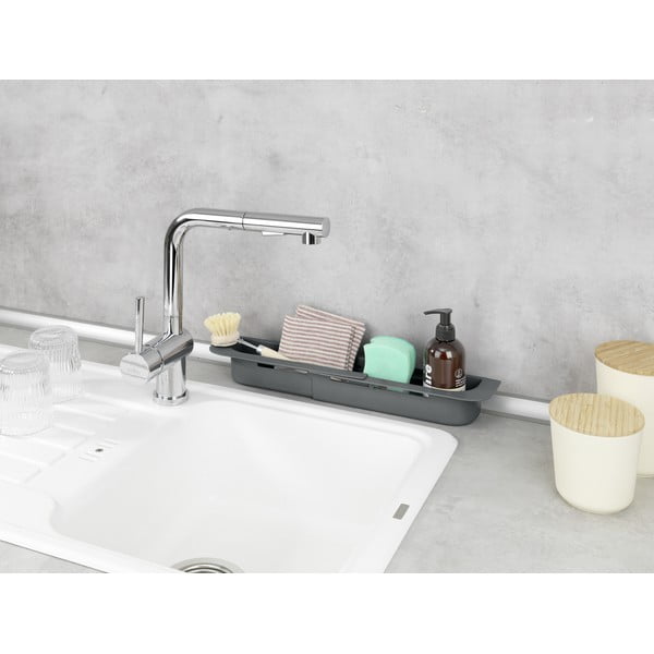 Scolapiatti allungabile per lavello grigio in plastica 49,5x8,5 cm Fino – Wenko-image-4