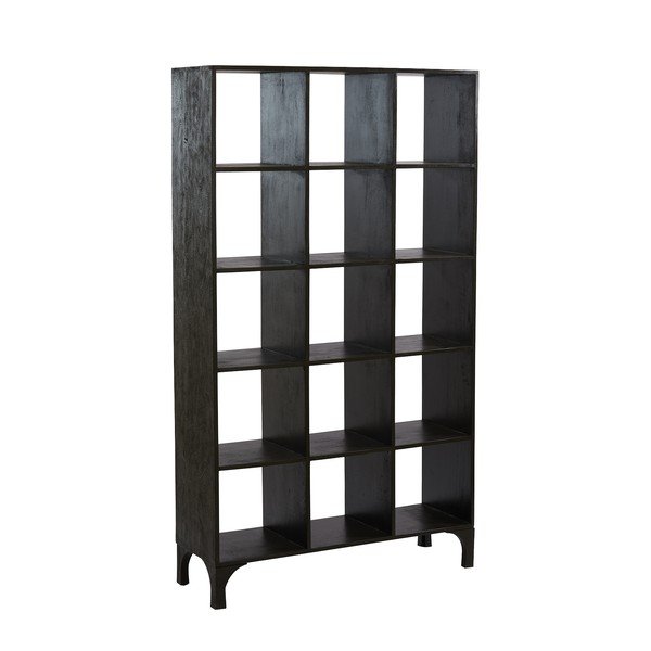 Libreria in legno di mango nero 106x190 cm Rayna - Light & Living-image-3