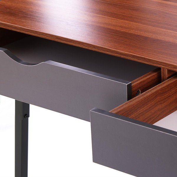 Tavolo da lavoro con piano in legno di noce 57,5x120 cm Tolm - Homede-image-4