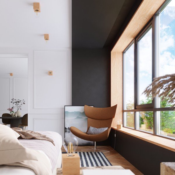 Lampada da soffitto in colore naturale 10x10 cm Gabi - Sollux-image-4