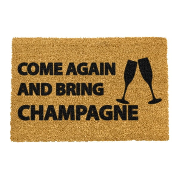 Stuoia di cocco naturale, 40 x 60 cm Come Again & Bring Champagne - Artsy Doormats