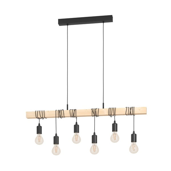 Lampadario nero/di colore naturale TOWNSHEND – EGLO