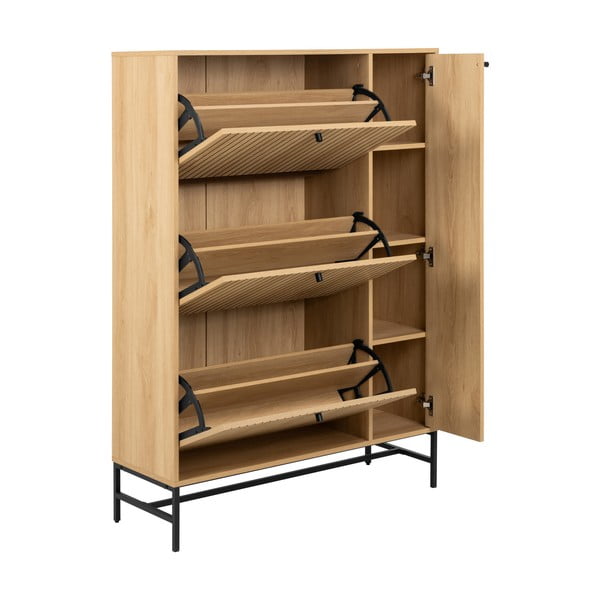 Scarpiera con ante in rovere colore naturale 99x140x35 cm Albany - Actona-image-3