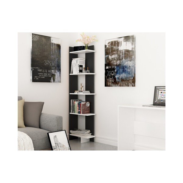 Libreria nera con dettagli bianchi Nero Bianco Als - Zena Home-image-2