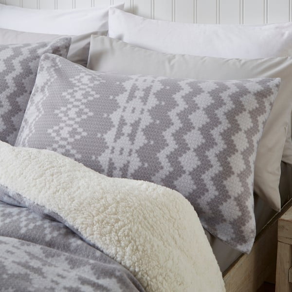 Biancheria da letto in pile grigio 200x200 cm Alpine - Catherine Lansfield-image-2