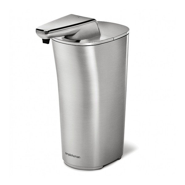 Stříbrný bezdotykový dávkovač mýdla simplehuman Compact