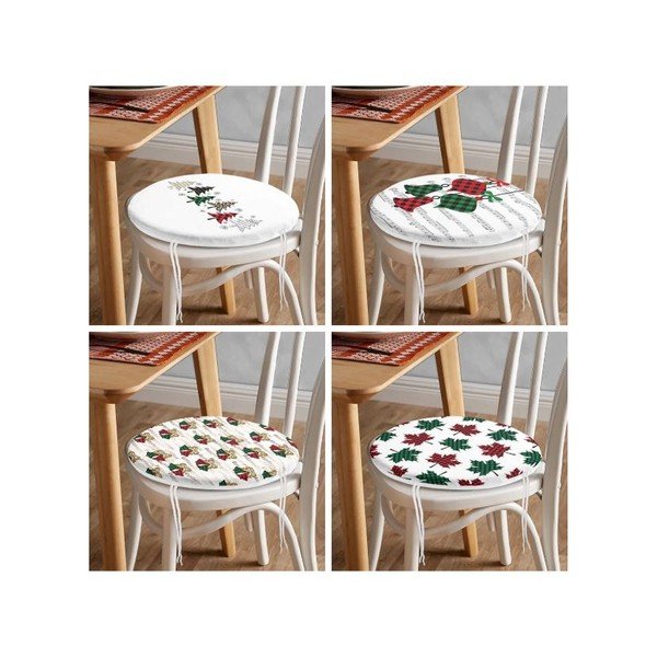 Set di cuscini per sedie a tema natalizio 4 pz ø 40 cm Tartan – Mila Home-image-4