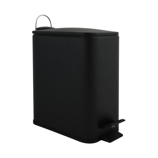 Cestino per la spazzatura nero opaco in acciaio con pedale 5 l   Erik – Spirella