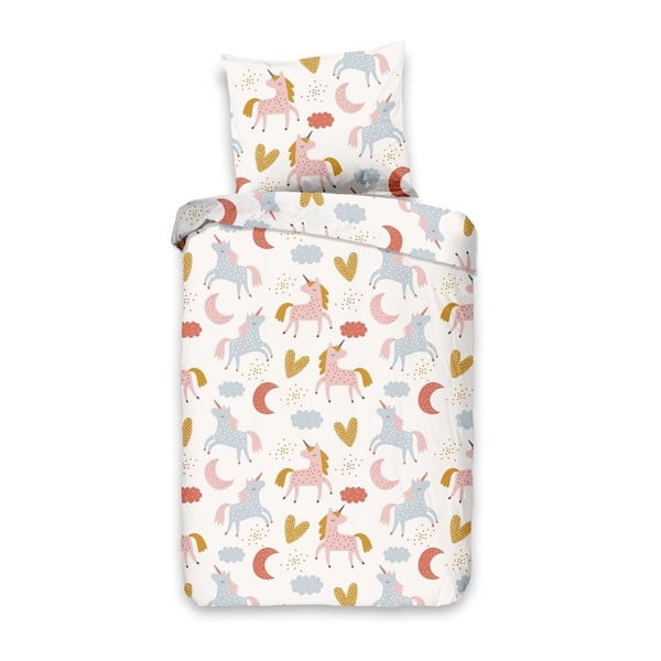 Biancheria da letto in cotone per bambini Unicorno, 100 x 135 cm - Good Morning