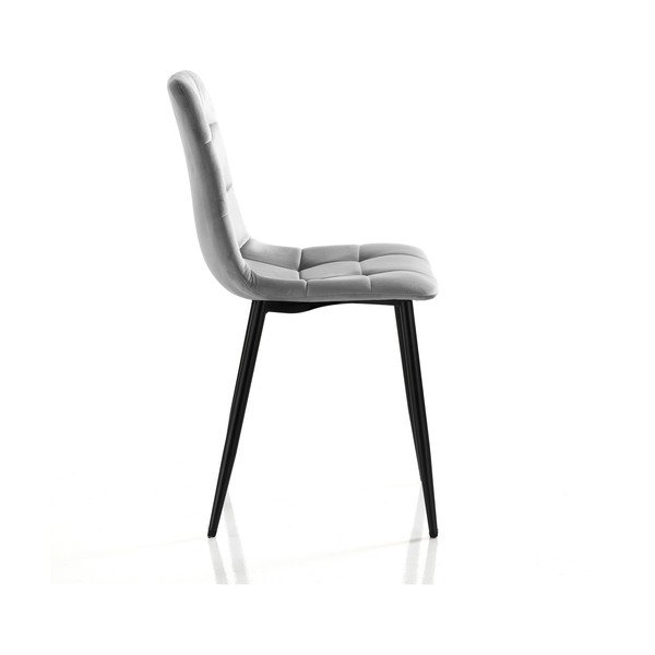 Sedie da pranzo in velluto grigio in un set di 2 pezzi Faffy - Tomasucci-image-1