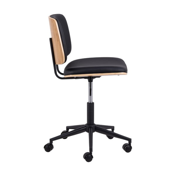 Sedia da ufficio in similpelle nera Owen - Actona-image-3