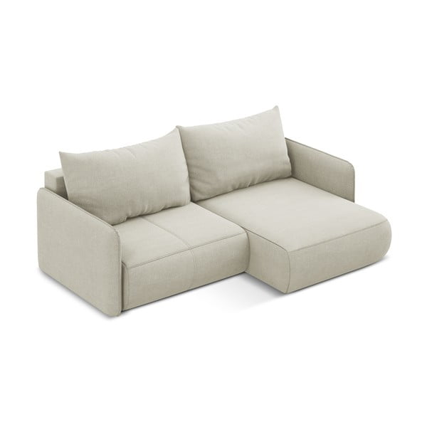 Divano angolare color crema allungabile/con contenitore (con penisola a destra) Nanea – Makamii-image-4