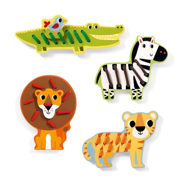 Animali della giungla trapuntati in legno per bambini - Djeco