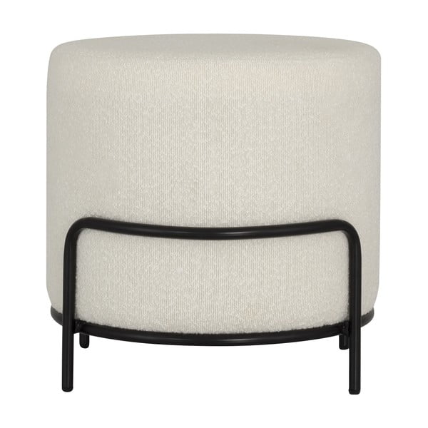 Sgabello in tessuto bouclé bianco Carl - Tenzo-image-2