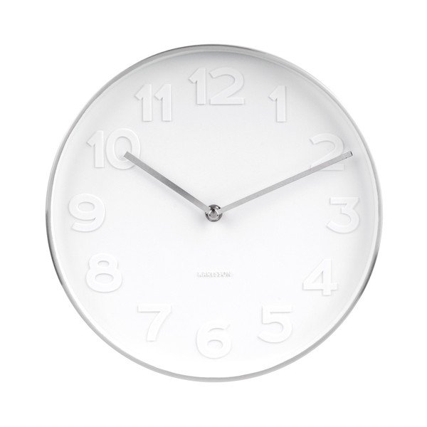 Nástěnné hodiny s detaily ve stříbrné barvě Karlsson Mr. White, ⌀ 28 cm