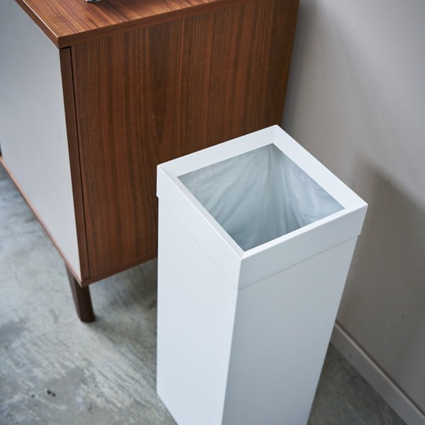 Contenitore per rifiuti in metallo bianco 27 L Tall - YAMAZAKI-image-3