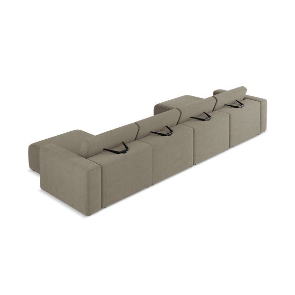 Divano angolare marrone chiaro Kalea – Makamii-image-3