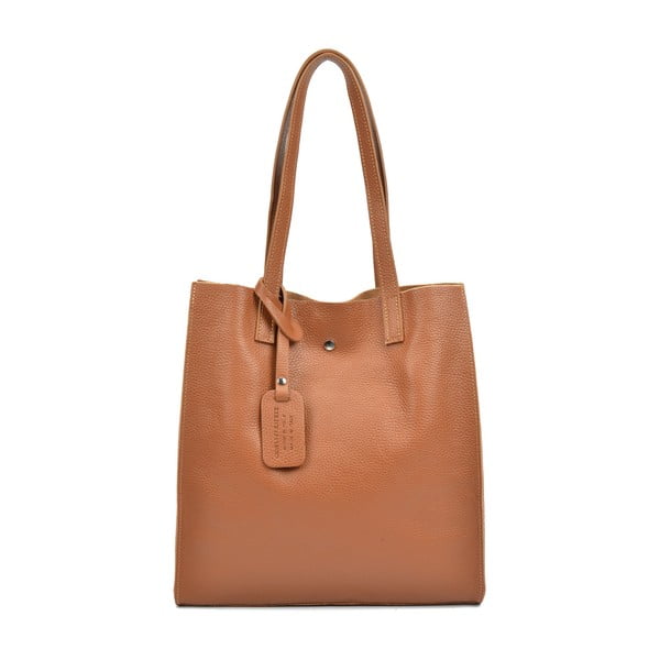 Borsa Meggie in pelle marrone cognac - Isabella Rhea