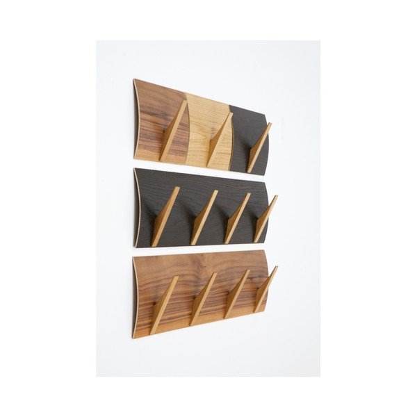 Scaffale da parete in legno massiccio Rack Black Oak Large Naki - Woodman-image-3