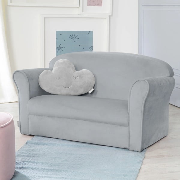 Divano per bambini in velluto grigio chiaro 78 cm Lil Sofa - Roba-image-1