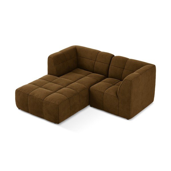 Divano angolare color senape (con penisola a sinistra/con chaise lounge) con rivestimento in velluto Aloha – Makamii-image-3
