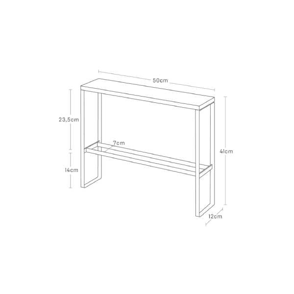 Pantofolaio in metallo in colore bianco e naturale Tower - YAMAZAKI-image-4