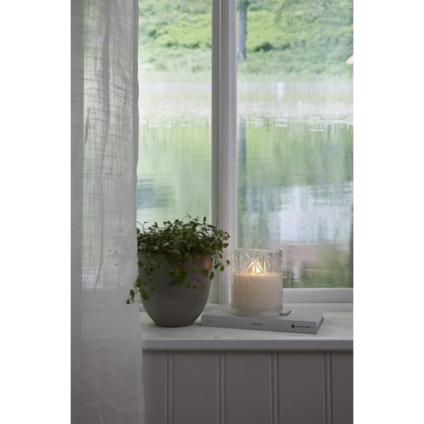 Candela di cera a LED bianca in vetro, altezza 12,5 cm Flamme Romb - Star Trading-image-3