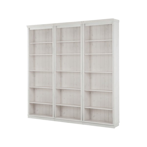 Libreria in legno di pino bianco 222x223 cm Anita - Støraa-image-2