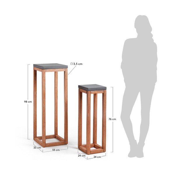 Sada 2 podstavců z akáciového dřeva La Forma Levor-image-4