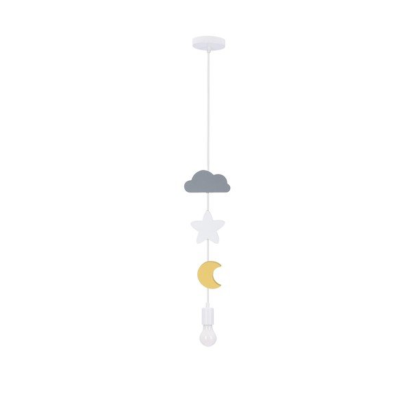 Lampada a sospensione gialla e azzurra con paralume in tessuto Single - Candellux Lighting-image-1