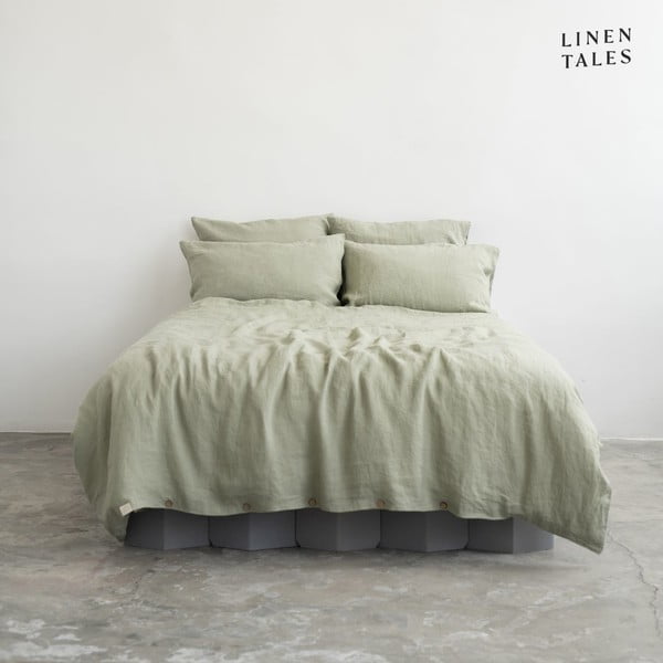 Biancheria verde chiaro per letto singolo 135x200 cm Sage - Linen Tales