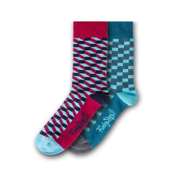 Sada 2 párů ponožek Funky Steps Cube, velikost 39 – 45