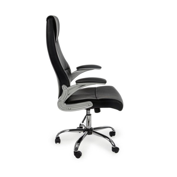 Sedia da ufficio nera in similpelle Camberra – Bizzotto-image-1