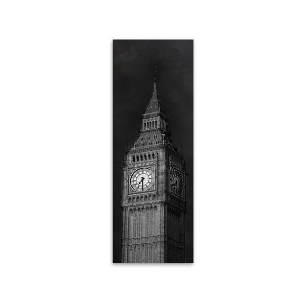 Quadro su tela Big Ben d'argento, 45 x 140 cm - Styler