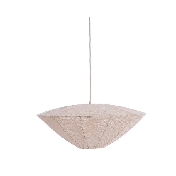 Lampadario color crema con paralume in tessuto Satilla – Light & Living