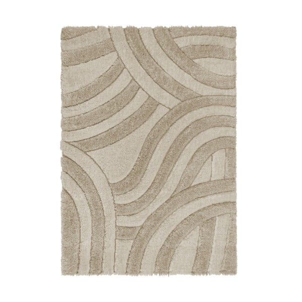 Tappeto beige tessuto a mano in fibre riciclate 200x290 cm Velvet - Flair Rugs