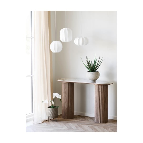Lampadario bianco con paralume in tessuto ø 28 cm Coventry – House Nordic-image-1