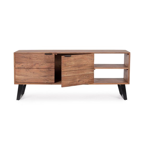 Mobile TV di colore naturale in acacia massiccia 145x60x40 cm Isar – Bizzotto-image-2