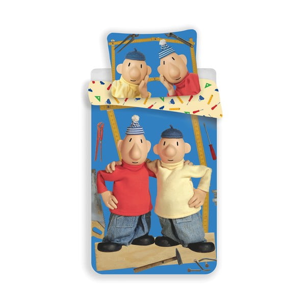 Set copripiumino e federa da bambini in cotone per letto singolo 140x200 cm Pat a Mat – Jerry Fabrics