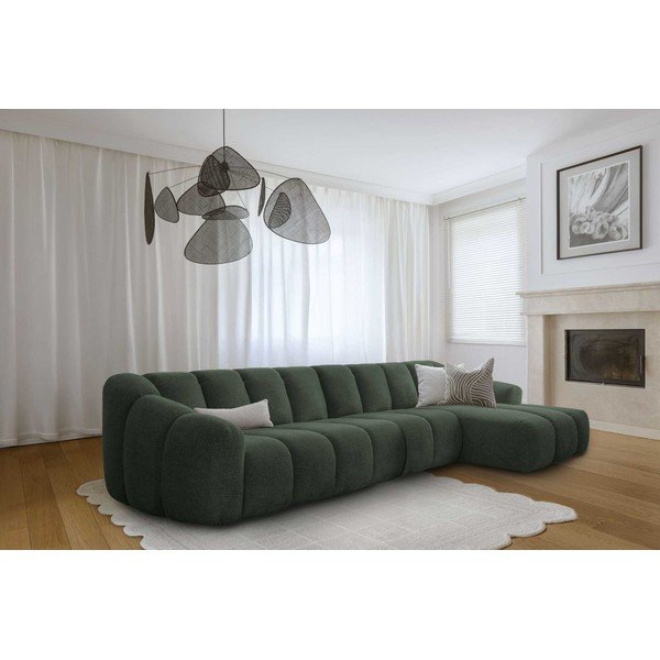 Divano angolare verde scuro (con penisola a destra/con chaise lounge) Shell – Miuform-image-2
