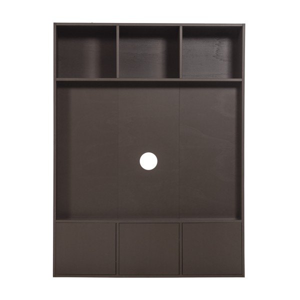 Set TV marrone scuro in pino massiccio 160x215x40 cm Meggy – WOOOD-image-2